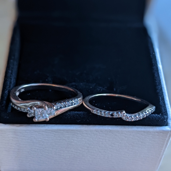 10K Unique Rose gold wedding set - Picture 1 of 6